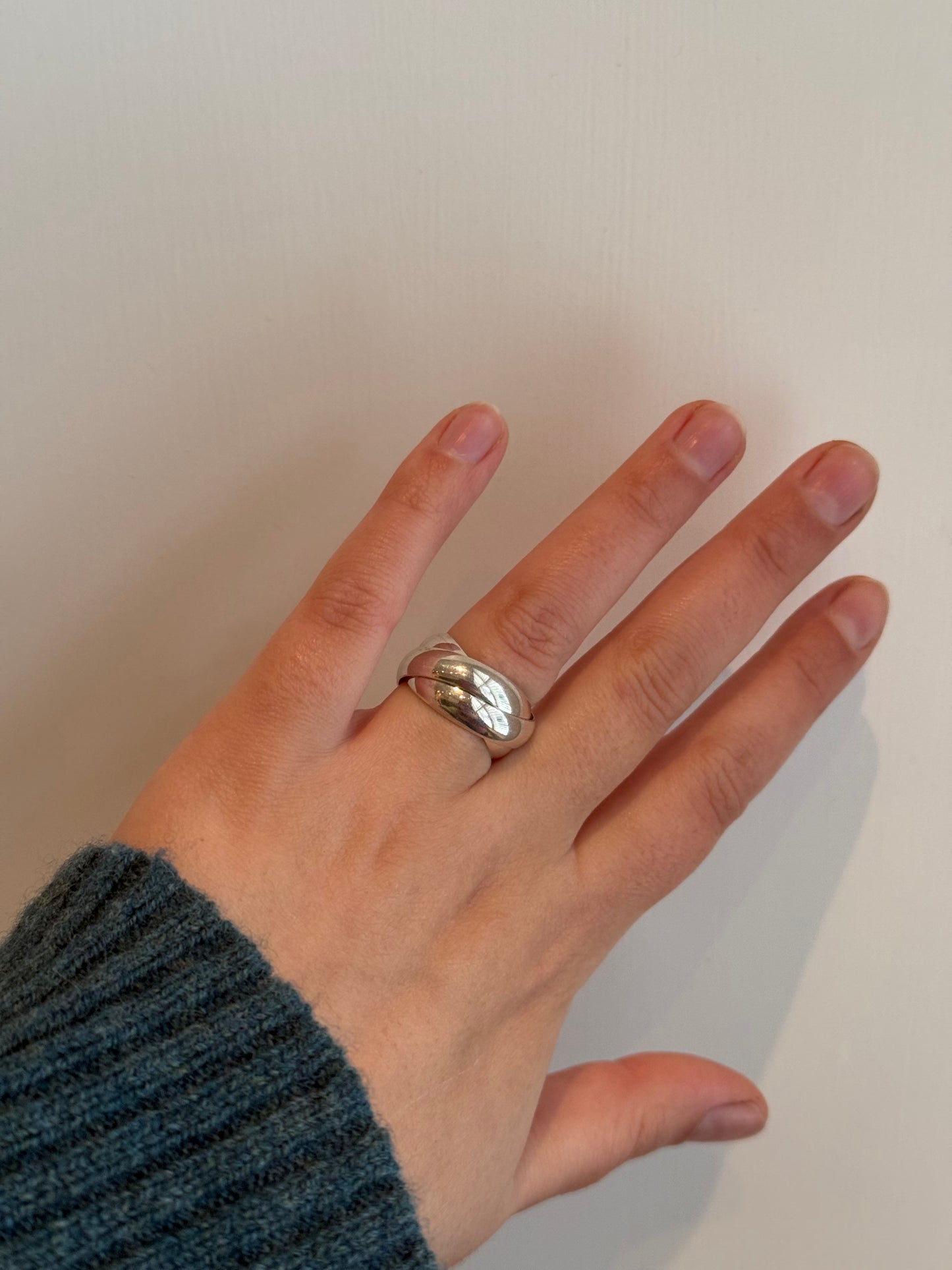 Chunky silver Russian wedding ring