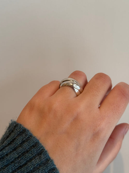 Chunky silver Russian wedding ring