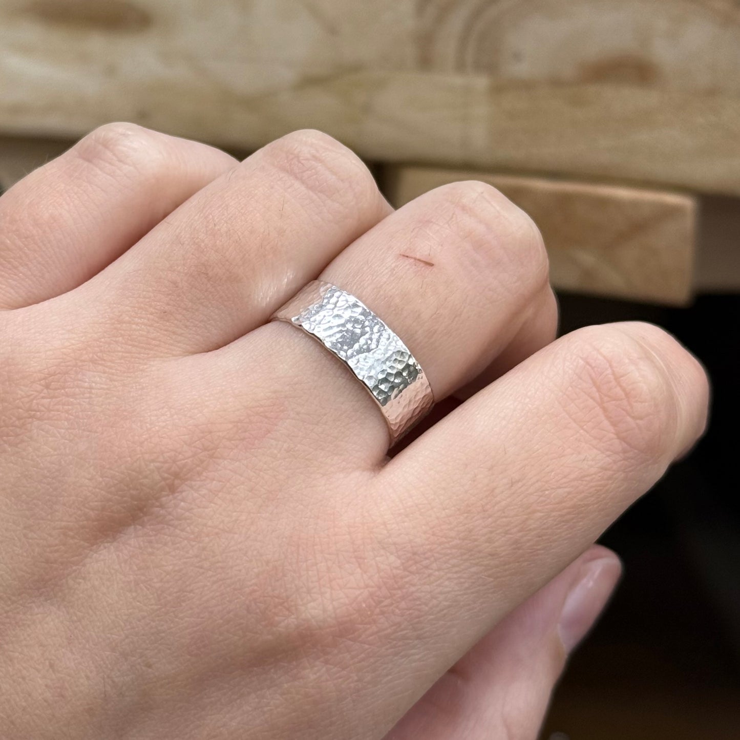 Sterling silver ring with engraving