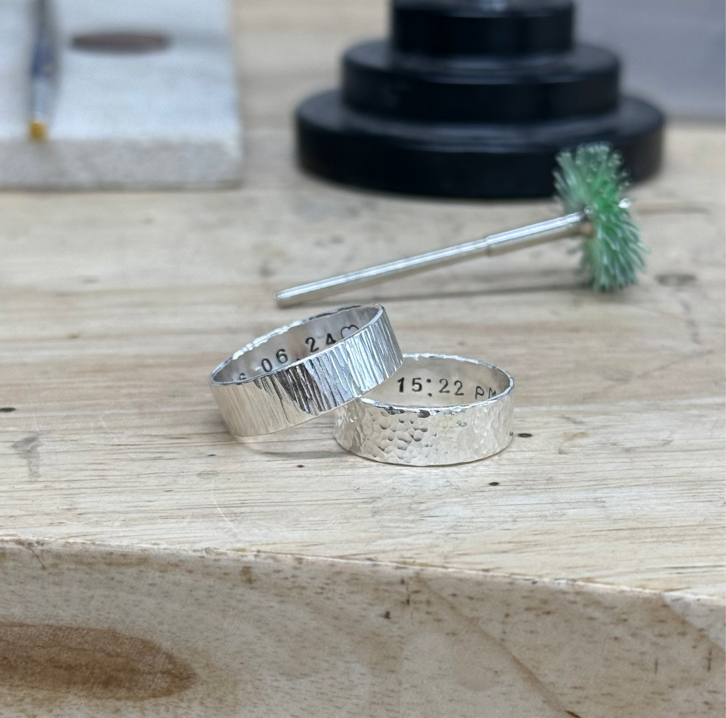 Sterling silver ring with engraving