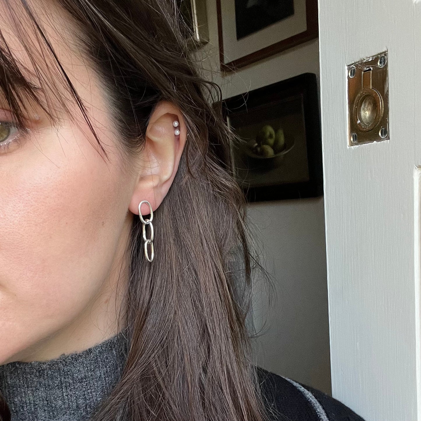Pastille link earrings