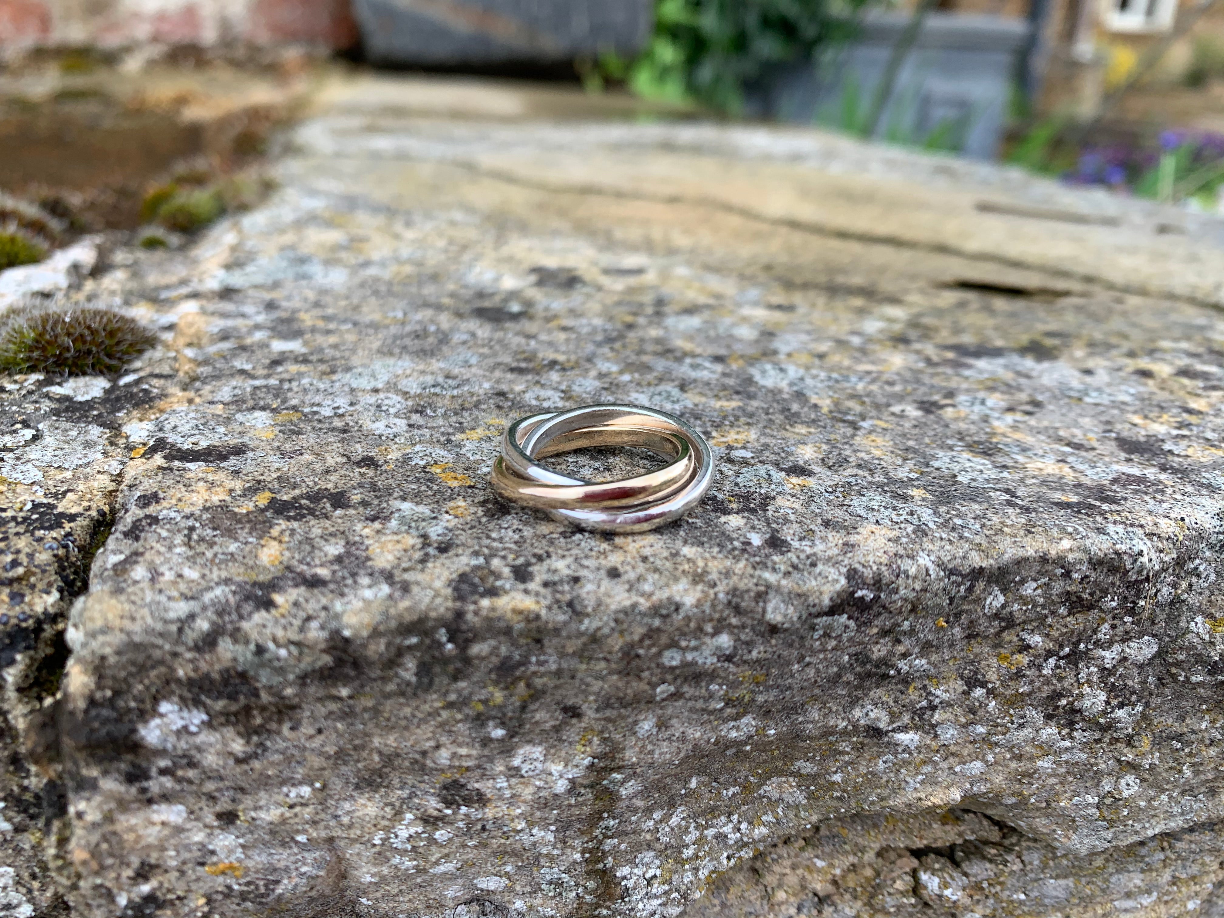 Rings with wood and silver - Wedding rings for groom and bride