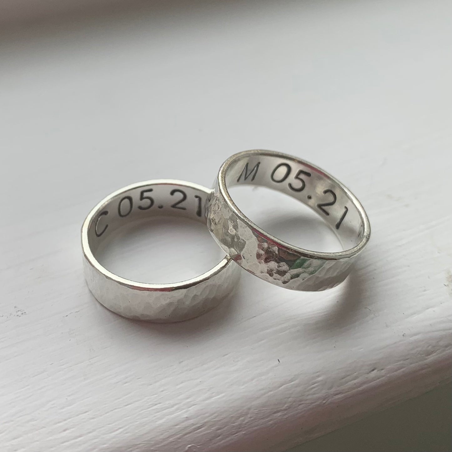 Sterling silver ring with engraving